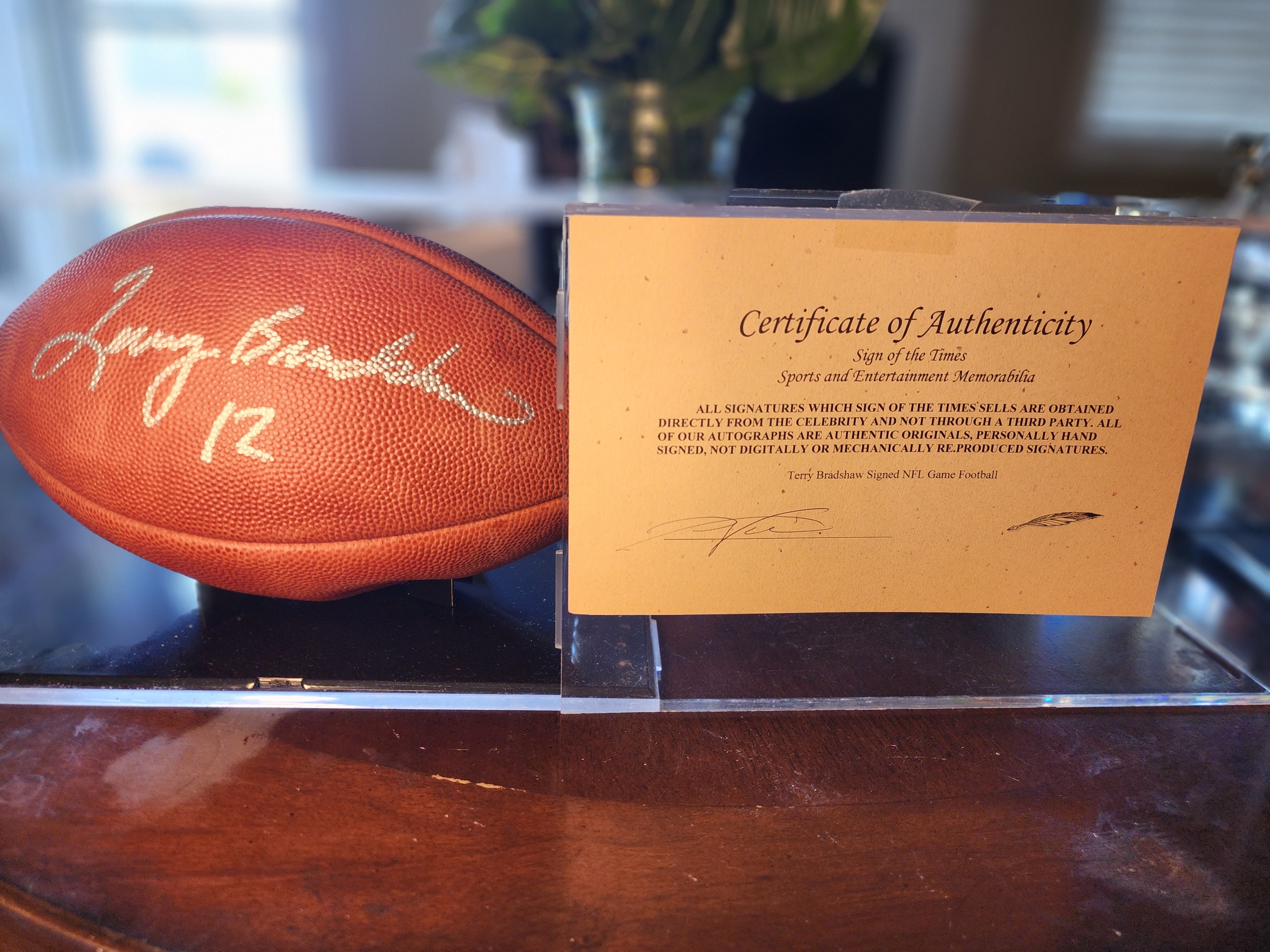 Terry Bradshaw Autograph Football