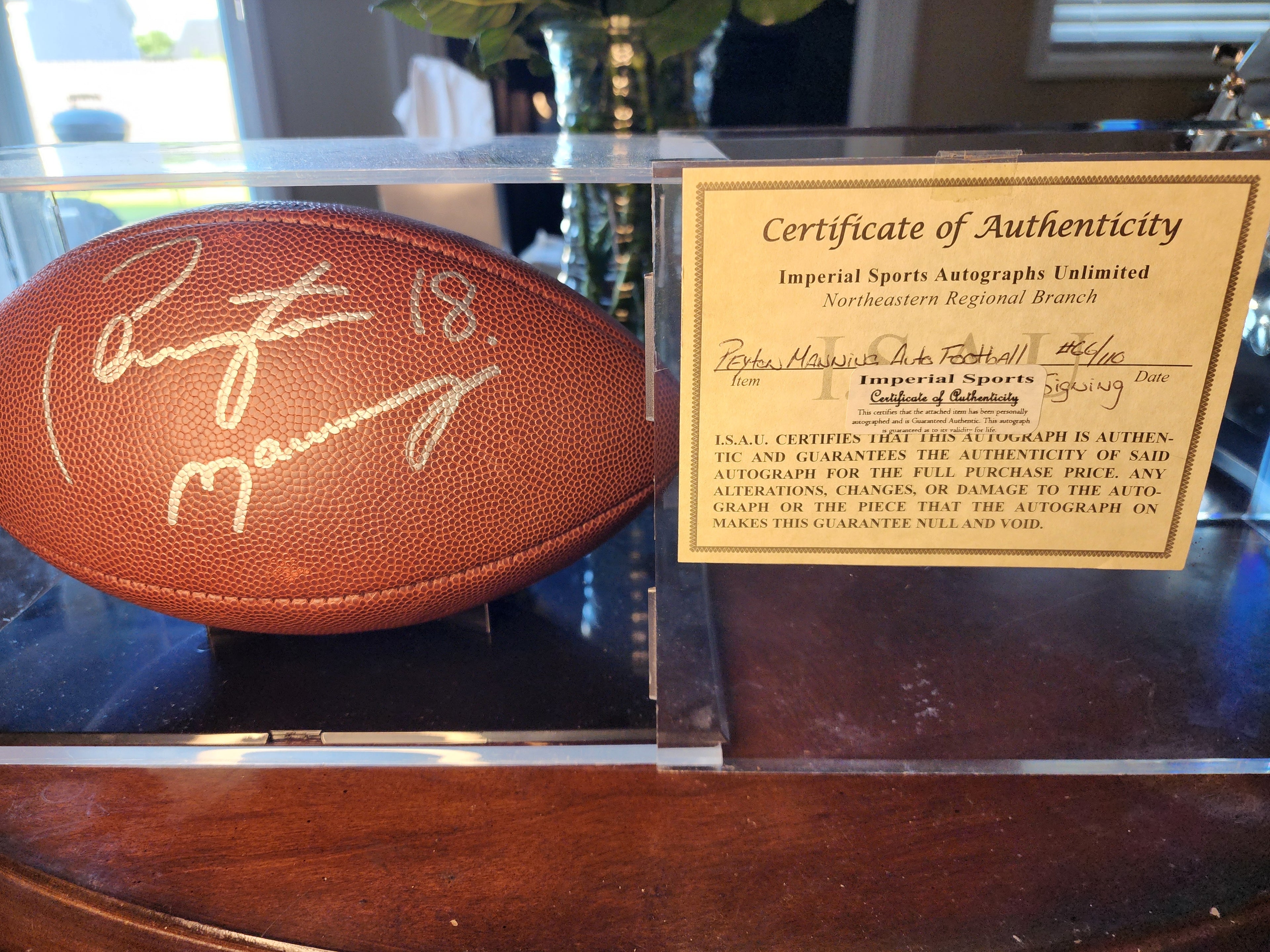 Payton Manning Autographed Football